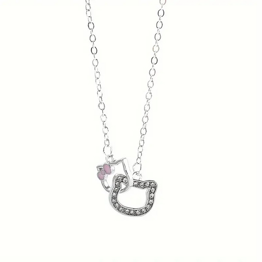 Collier pendentif en forme de chat    (Hello Kitty)