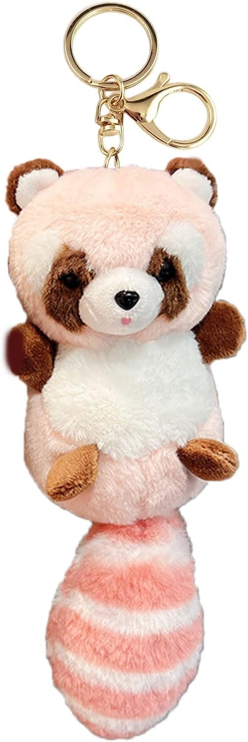 Porte-clés en Peluche Raton Laveur  Rose