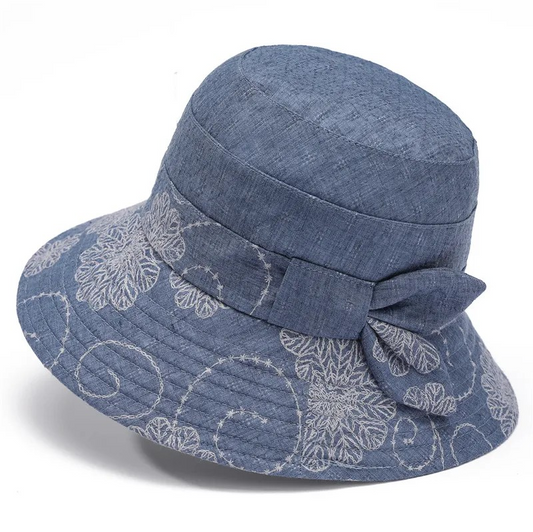 Chapeau de Soleil à Motif   Bleu Clair