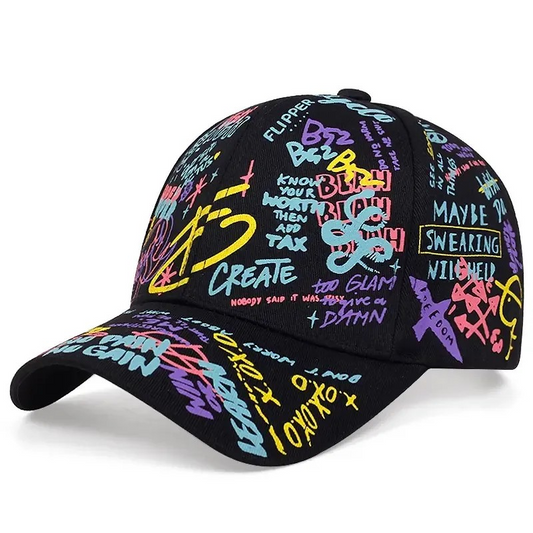 Casquette Motif Graffiti  Noir